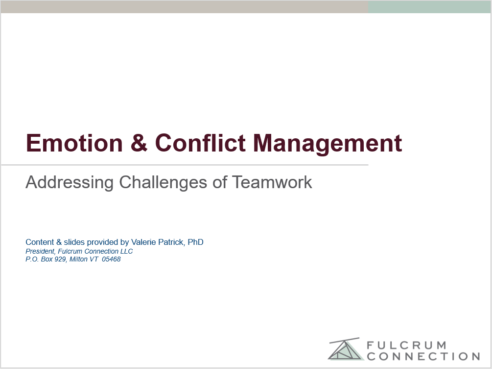 Emotion and Conflict Management Thumbnail